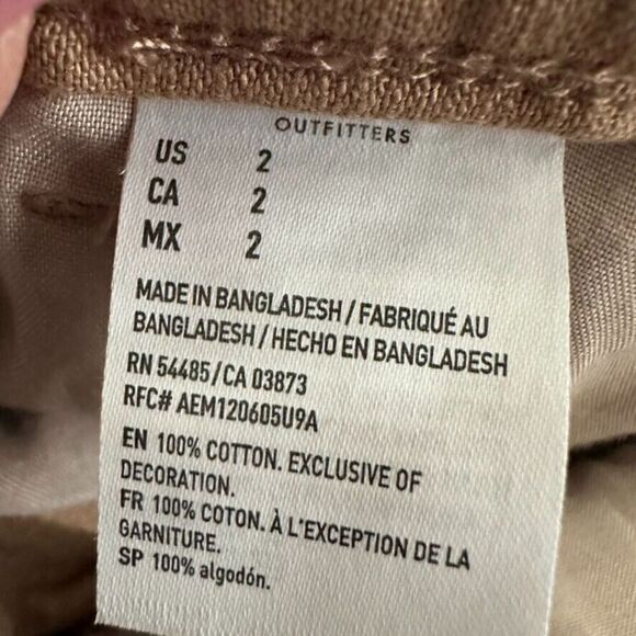 American Eagle Distressed Highest Rise Mom Shorts Women 2 Tan Festival Boho - Picture 4 of 6